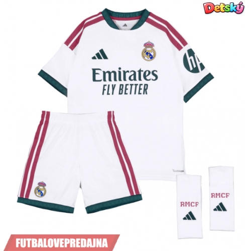 Lacne Dětský Futbalové dres Real Madrid Jude Bellingham #5 2026-27 Krátky Rukáv - Domáci (+ trenírky)